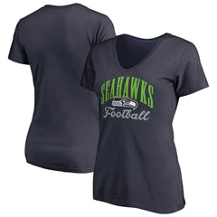 Seattle Seahawks Women's Victory Script V-Neck T-Shirt Navy