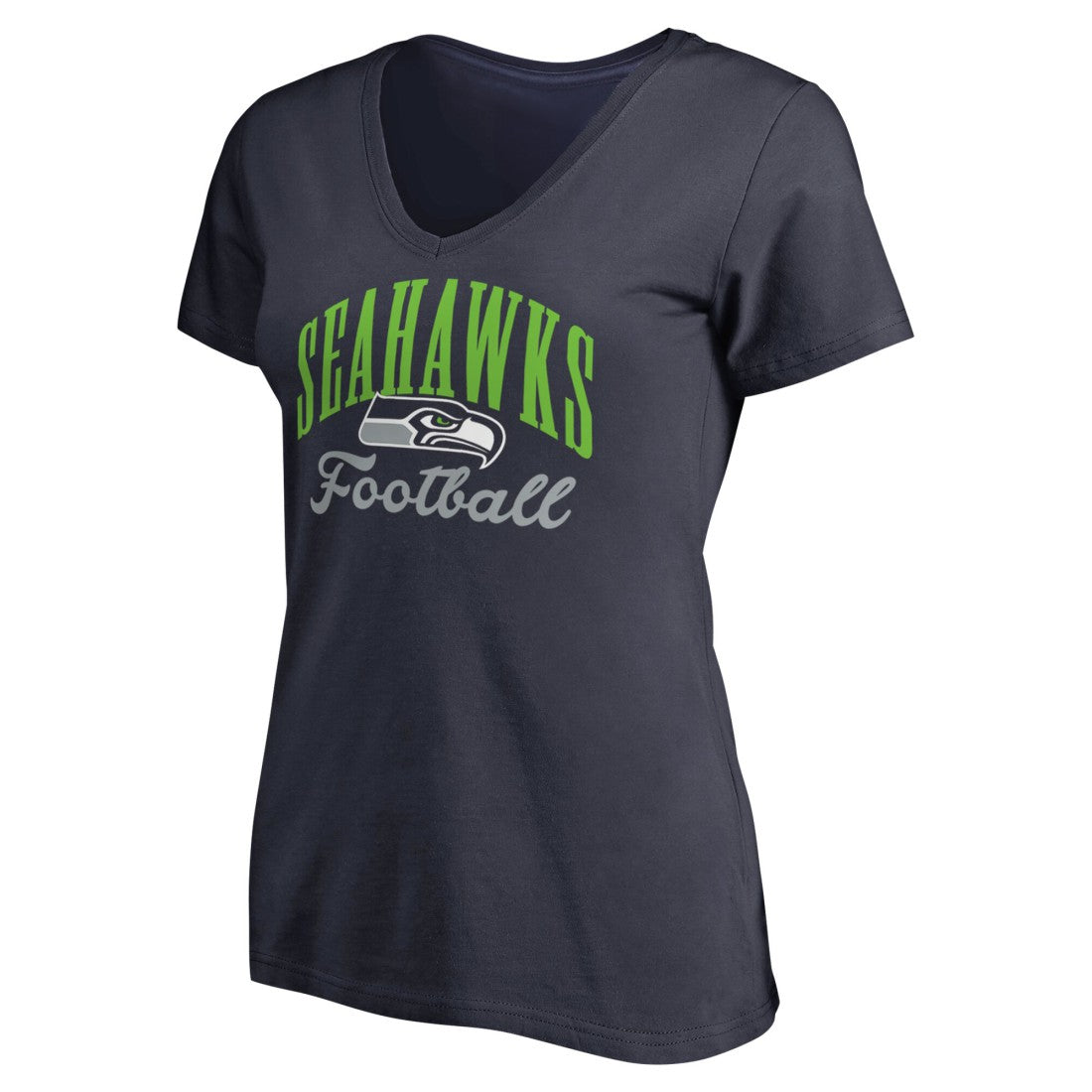 Seattle Seahawks Women's Victory Script V-Neck T-Shirt Navy