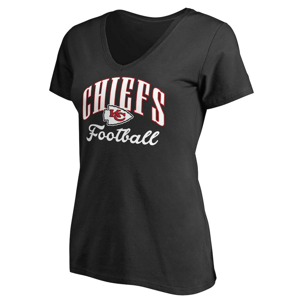 Kansas City Chiefs Women's Victory Script V-Neck T-Shirt -Black