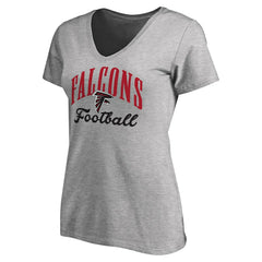 Atlanta Falcons Women's Victory Script V-Neck T-Shirt Heather Gray