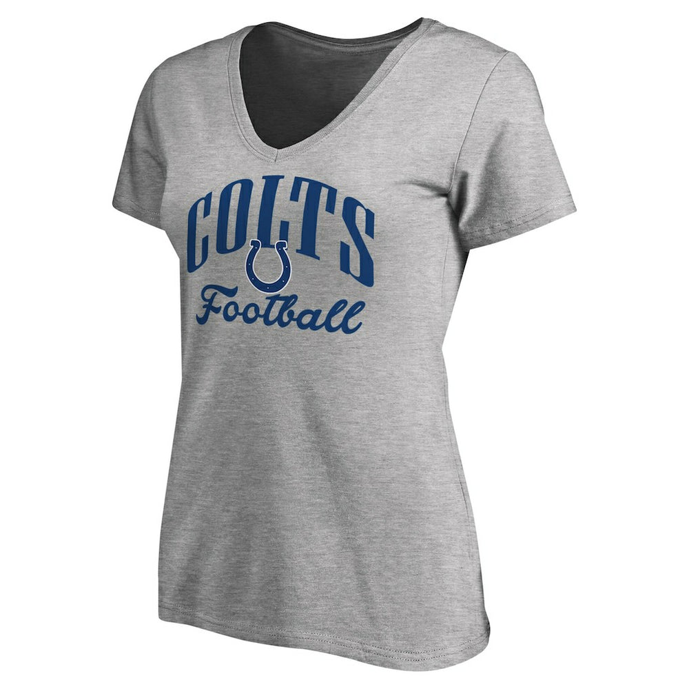 Indianapolis Colts Women's Victory Script V-Neck T-Shirt Heather Gray