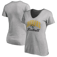 Jacksonville Jaguars Women's Victory Script V-Neck T-Shirt Heathered Gray