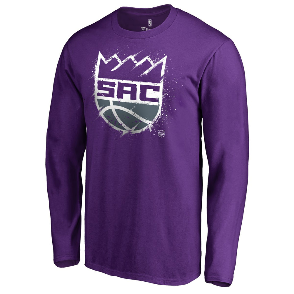 Sacramento Kings Splatter Logo Long Sleeve T-Shirt Purple