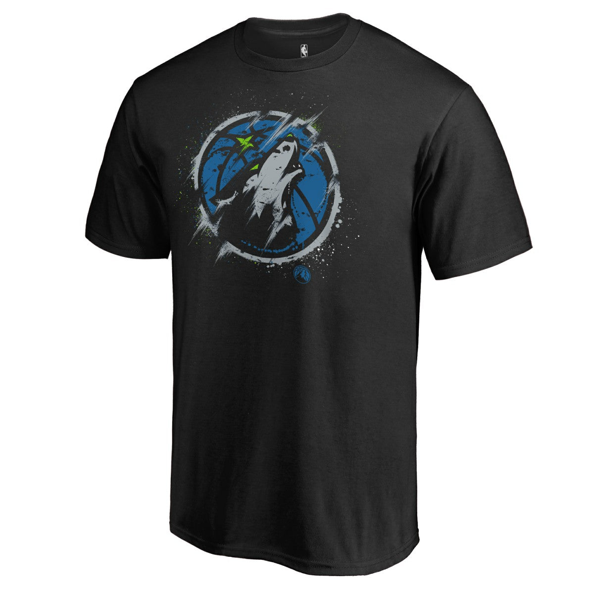 Minnesota Timberwolves Splatter Logo T-Shirt Black