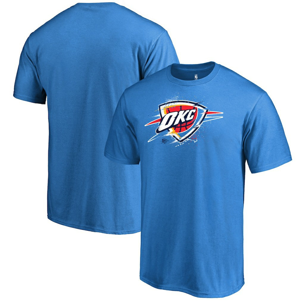 Oklahoma City Thunder Splatter Logo T-Shirt Blue