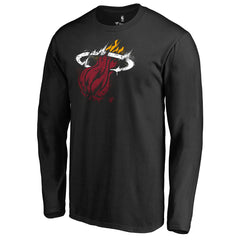 Miami Heat Splatter Logo Long Sleeve T-Shirt Black