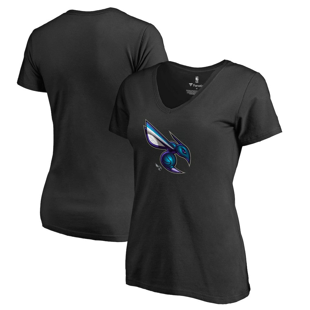 Charlotte Hornets Women's Midnight Mascot V-Neck T-Shirt Black