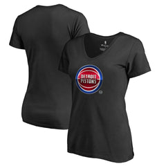 Detroit Pistons Women's Midnight Mascot V-Neck T-Shirt Black