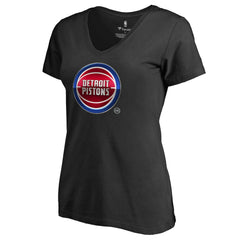 Detroit Pistons Women's Midnight Mascot V-Neck T-Shirt Black