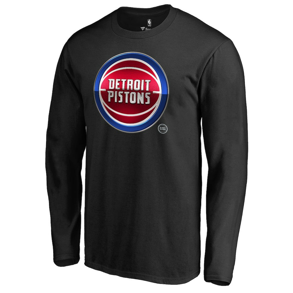 Detroit Pistons Midnight Mascot Long Sleeve T-Shirt Black