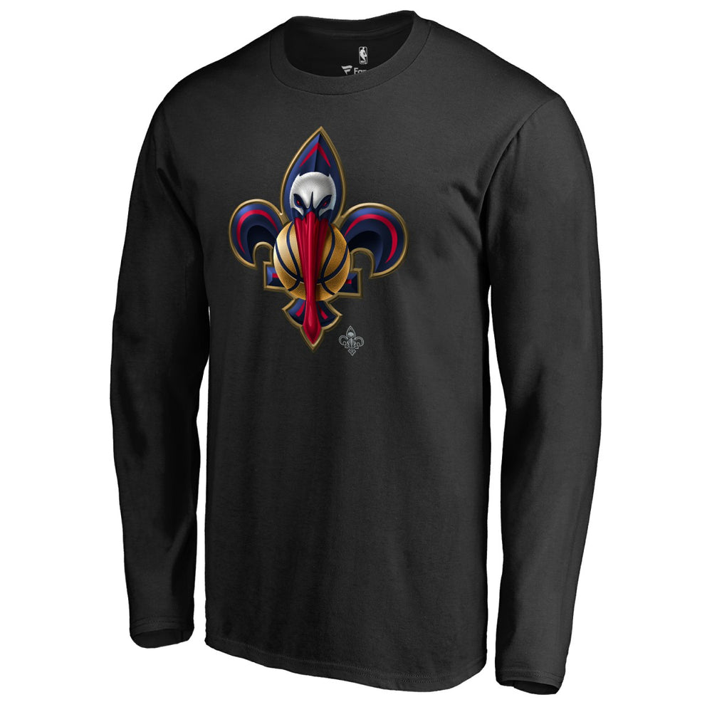 New Orleans Pelicans Midnight Mascot Long Sleeve T-Shirt Black