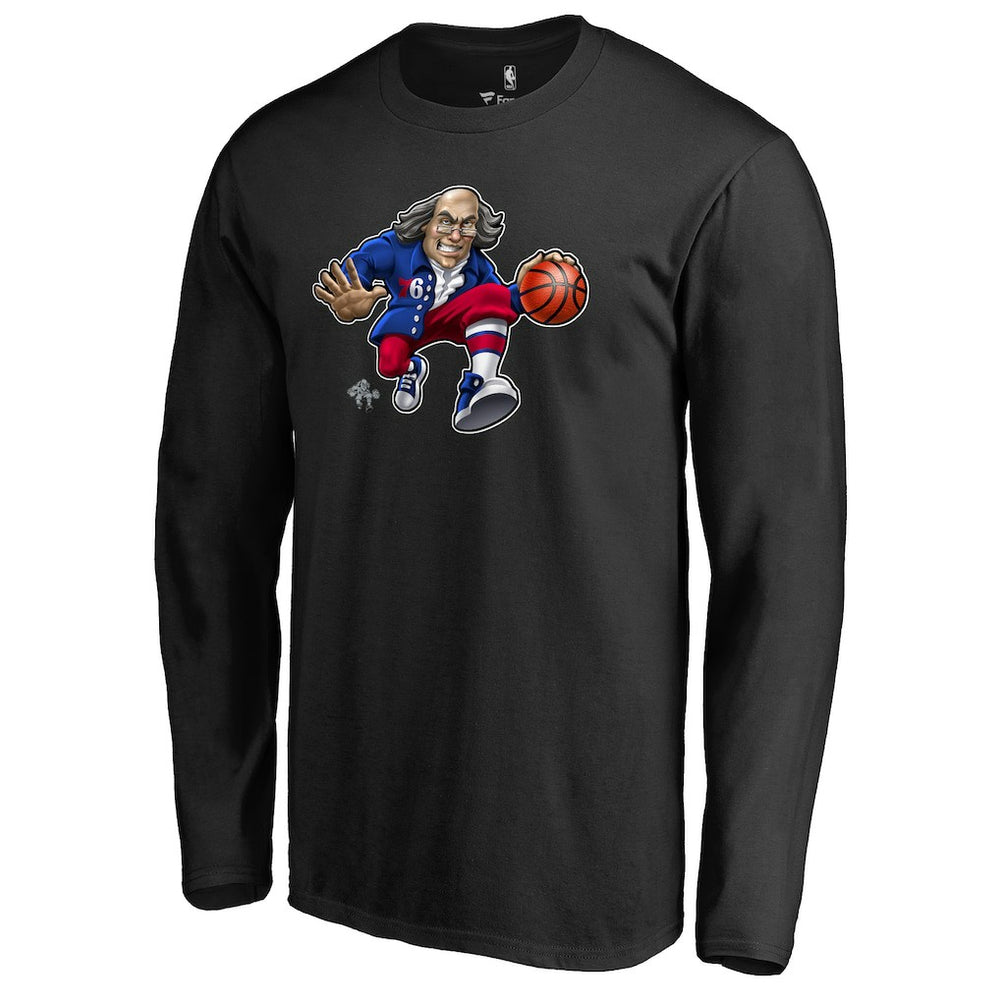 Philadelphia 76ers Midnight Mascot Long Sleeve T-Shirt Black