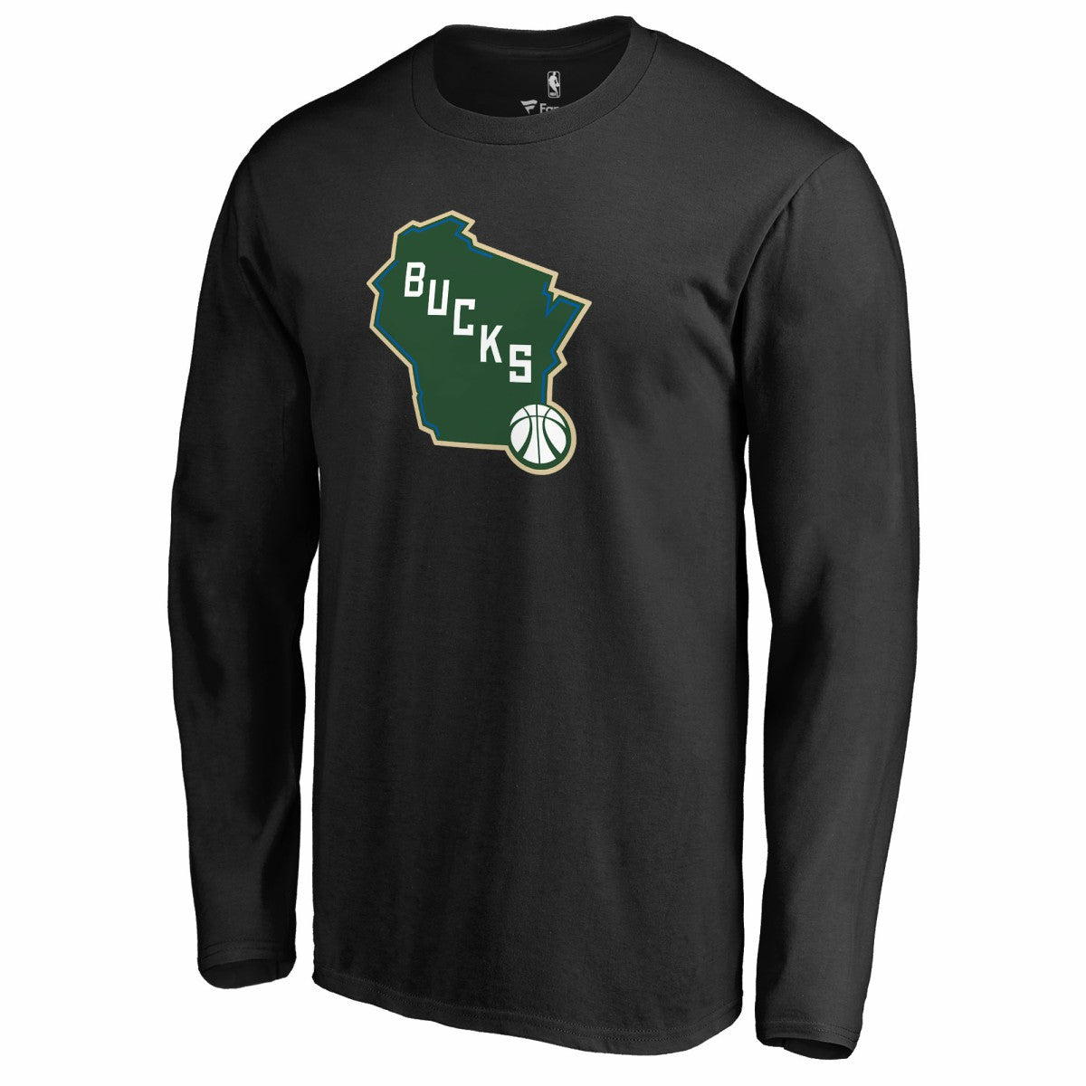 Milwaukee Bucks Alternate Logo Long Sleeve T-Shirt Black