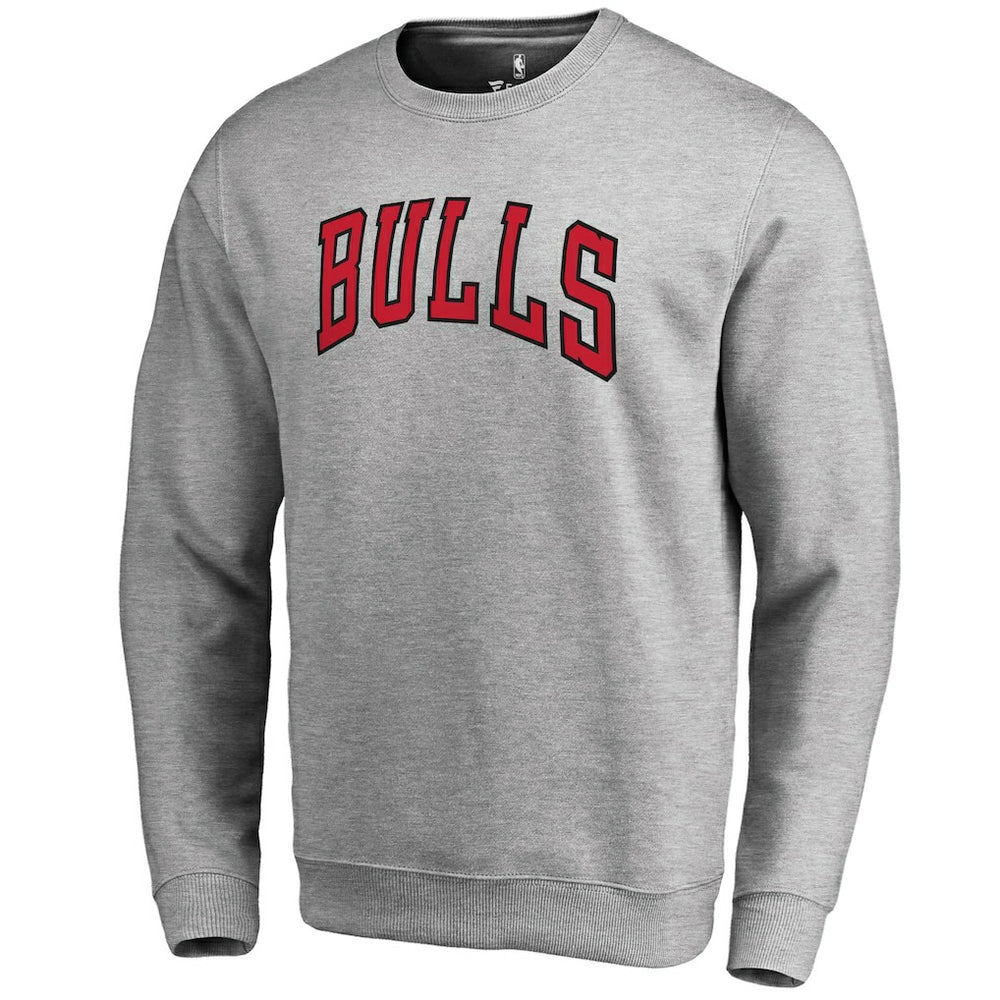 Chicago Bulls Wordmark Pullover Sweatshirt Heathered Gray