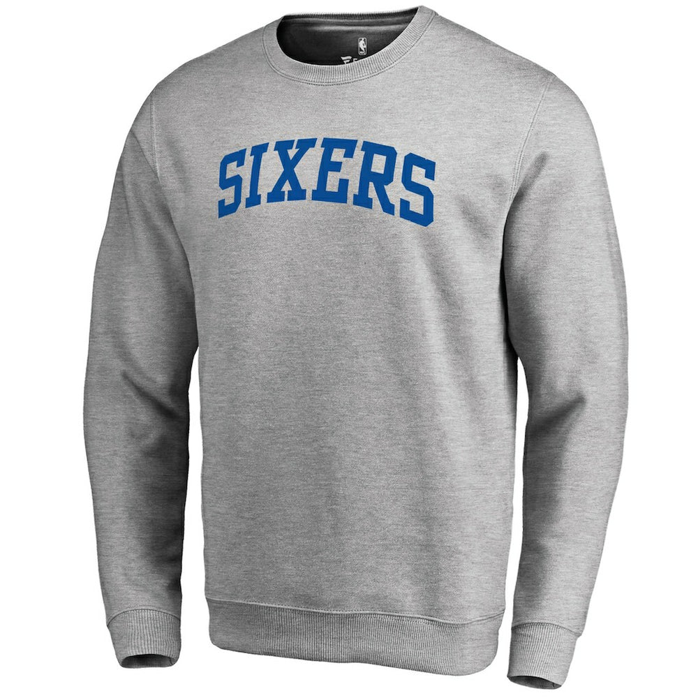 Philadelphia 76ers Wordmark II Pullover Sweatshirt Heathered Gray