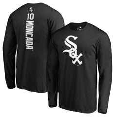 Yoan Moncada Chicago White Sox Backer Long Sleeve T-Shirt - Black T-shirts