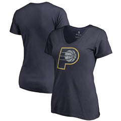 Indiana Pacers Women's Static Logo V-Neck T-Shirt Navy