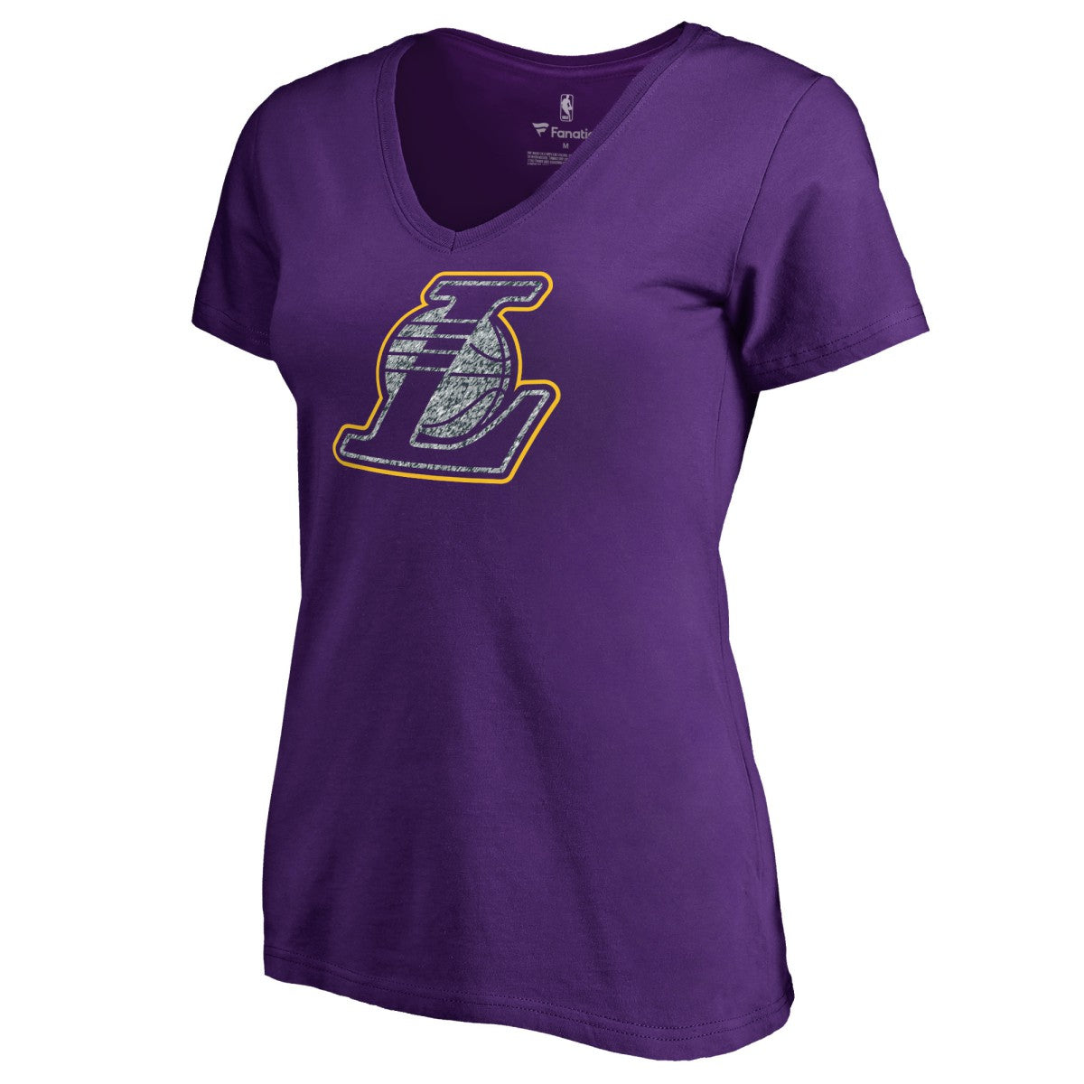 Los Angeles Lakers Women's Static Logo V-Neck T-Shirt Purple