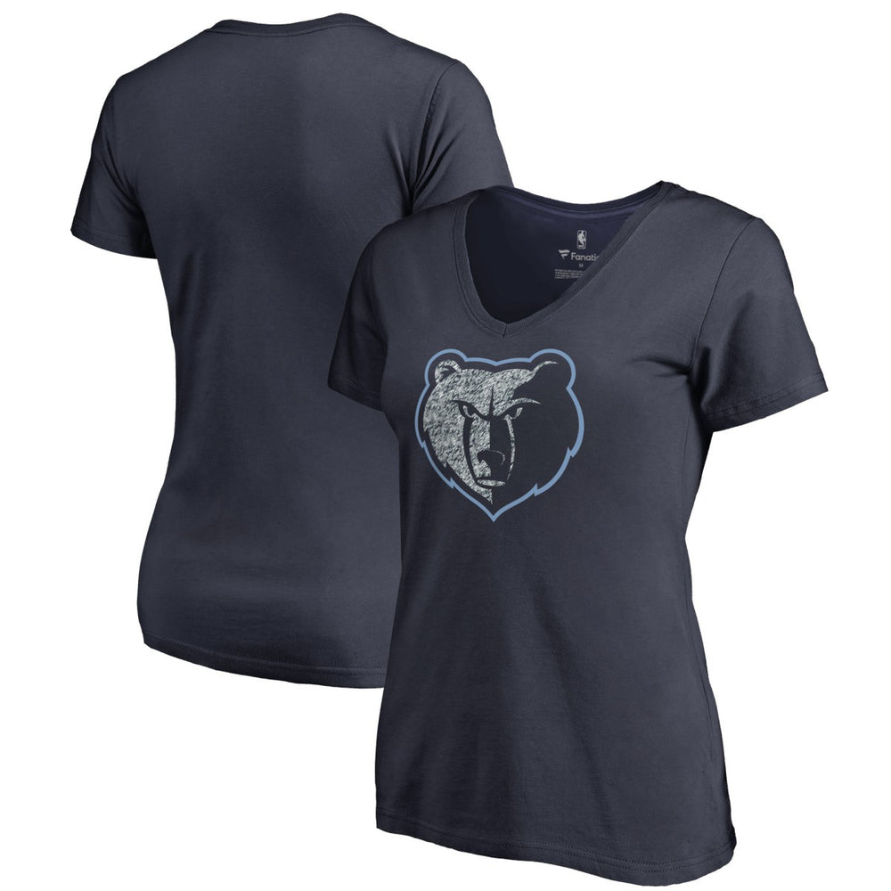 Memphis Grizzlies Women's Static Logo V-Neck T-Shirt Navy