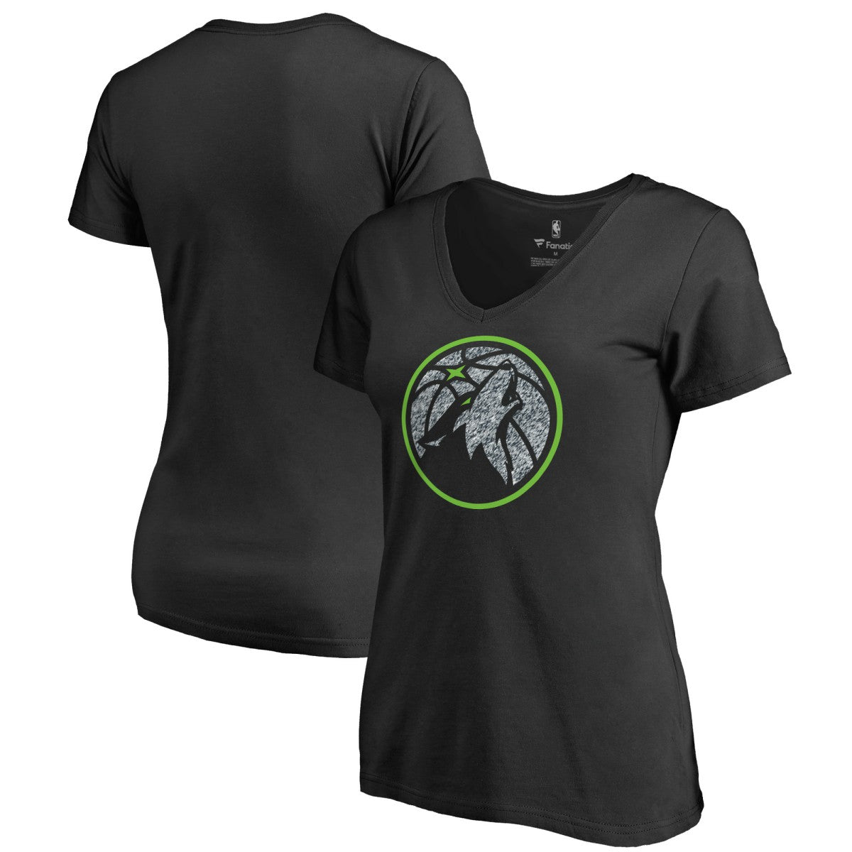Minnesota Timberwolves Women's Static Logo V-Neck T-Shirt Black