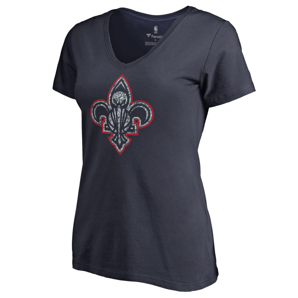 New Orleans Pelicans Women's Static Logo V-Neck T-Shirt Navy