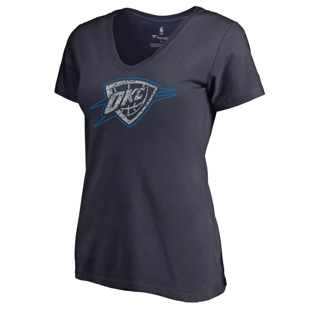 Oklahoma City Thunder Women's Static Logo V-Neck T-Shirt Navy