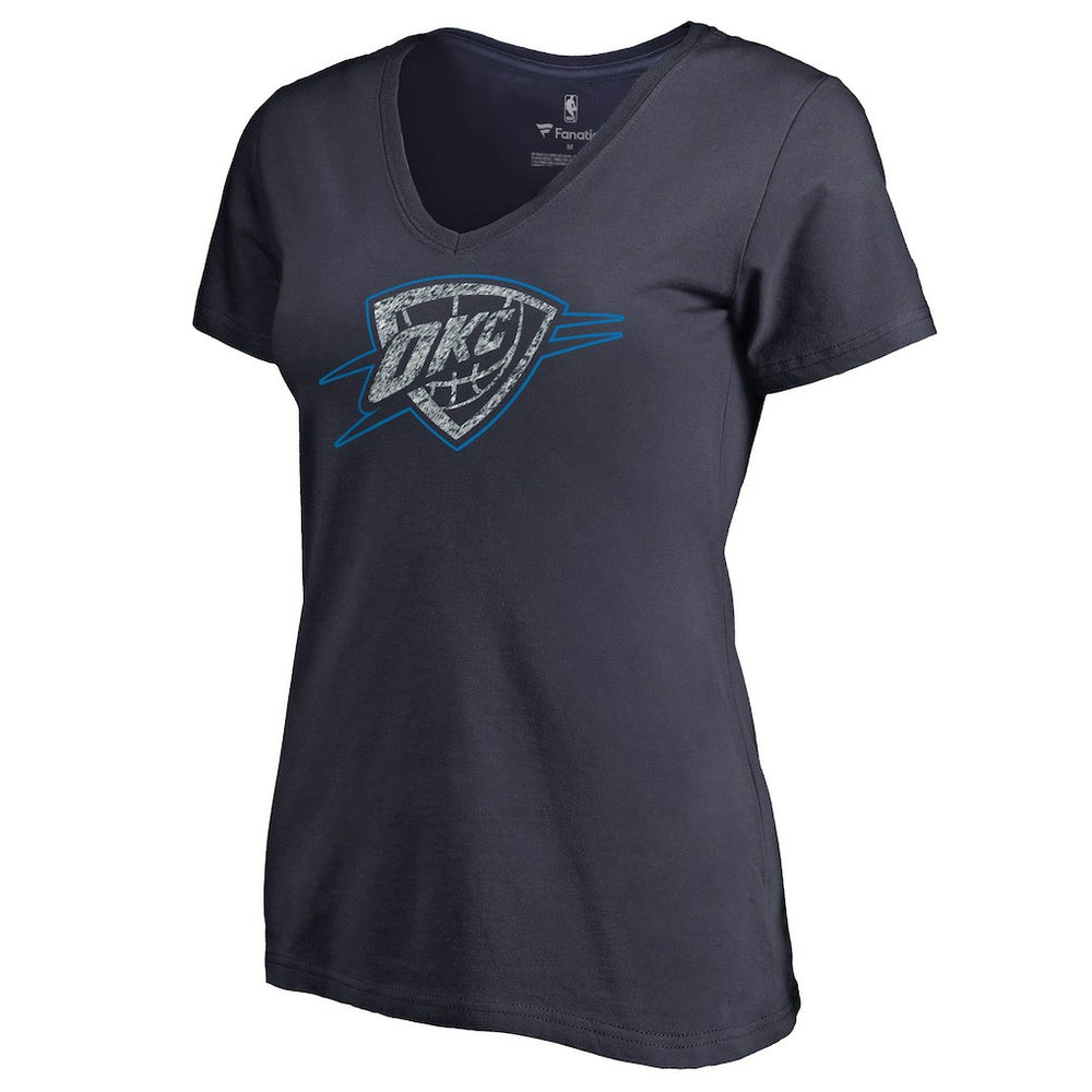 Oklahoma City Thunder Women's Static Logo V-Neck T-Shirt Navy