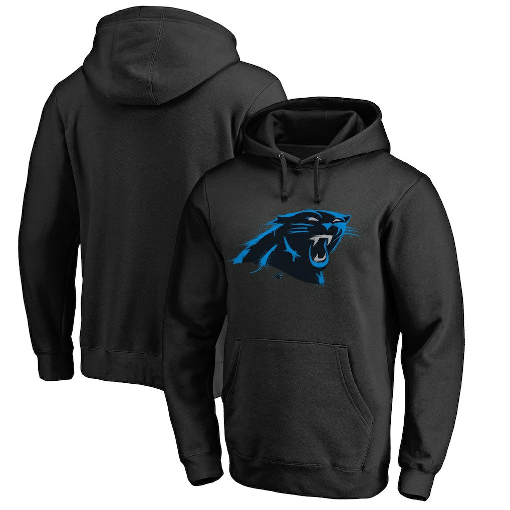 Carolina Panthers Splatter Logo Pullover Hoodie Black