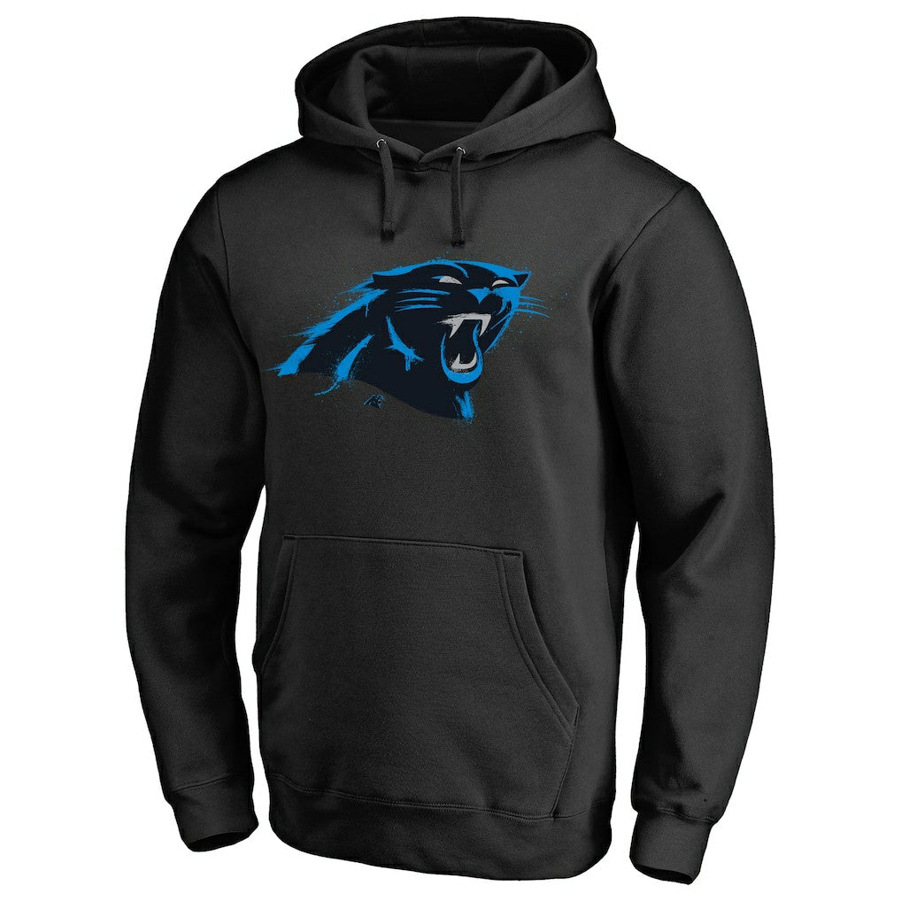 Carolina Panthers Splatter Logo Pullover Hoodie Black