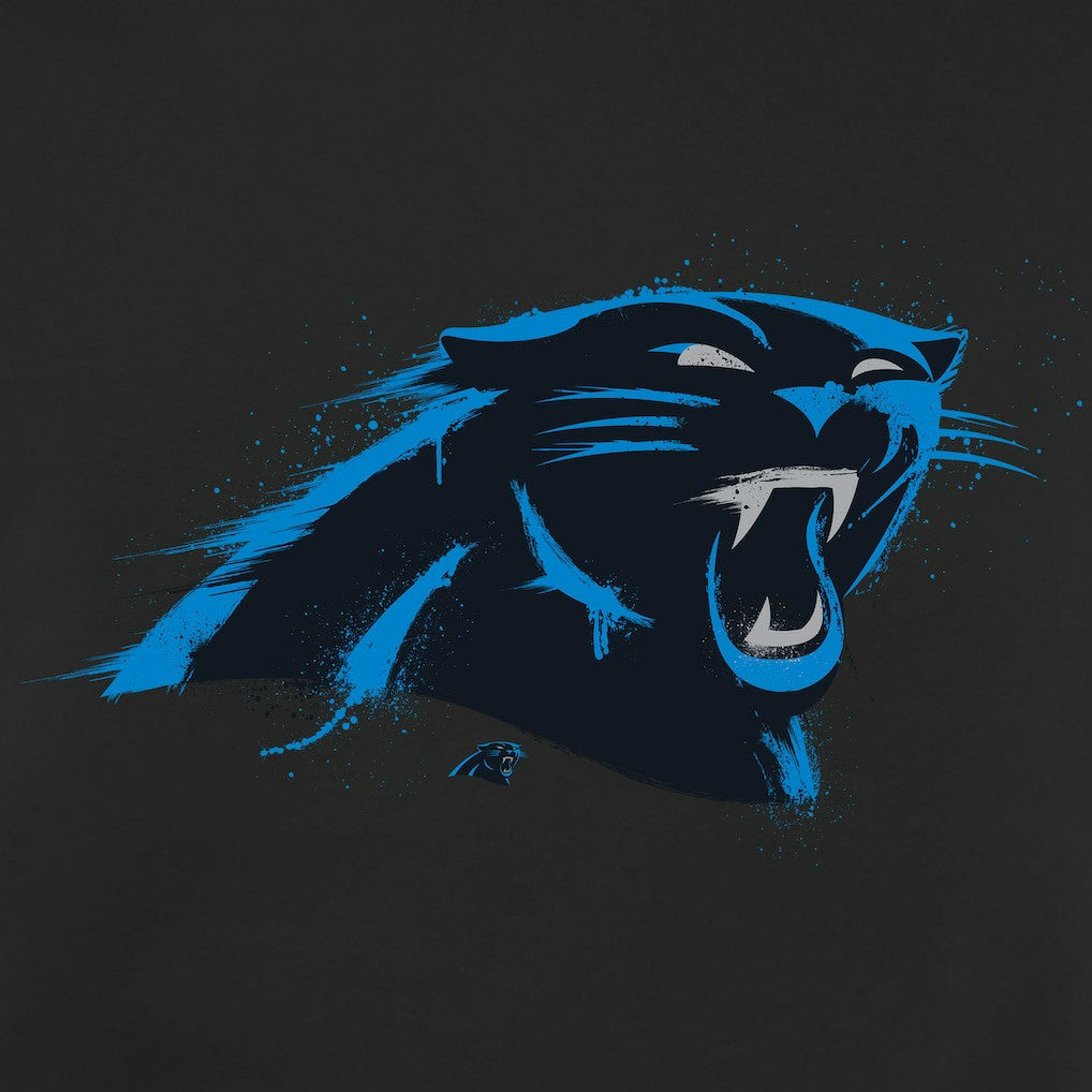 Carolina Panthers Splatter Logo Pullover Hoodie Black