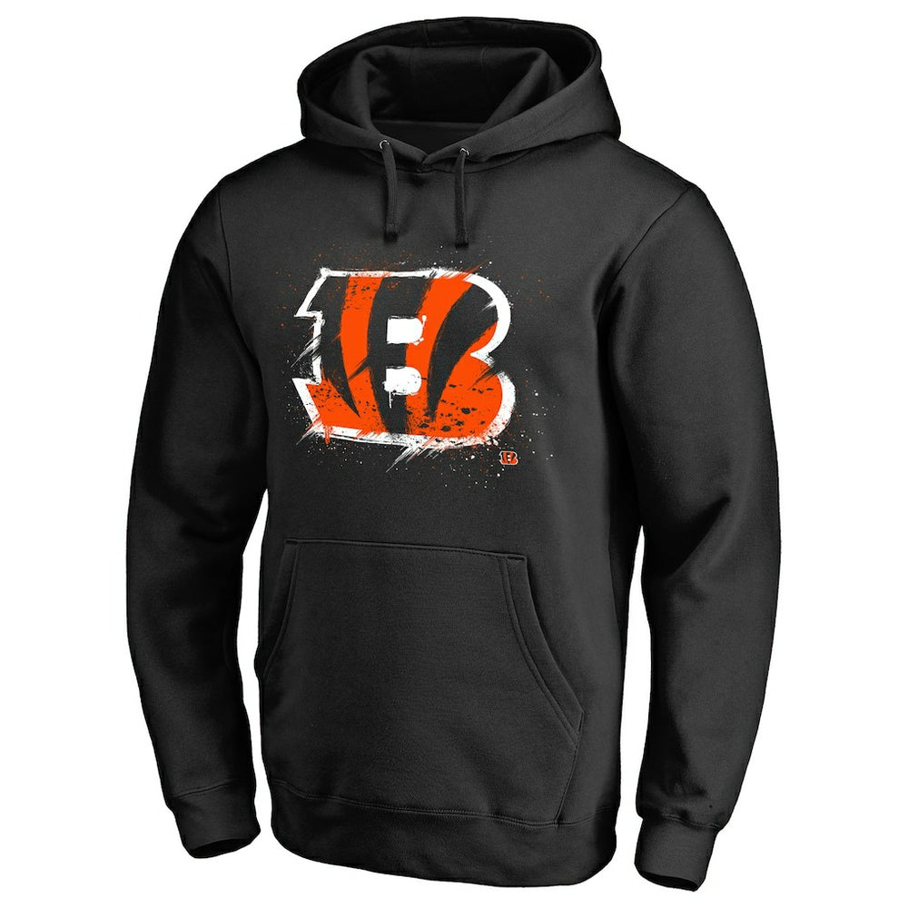 Cincinnati Bengals Splatter Logo Pullover Hoodie Black