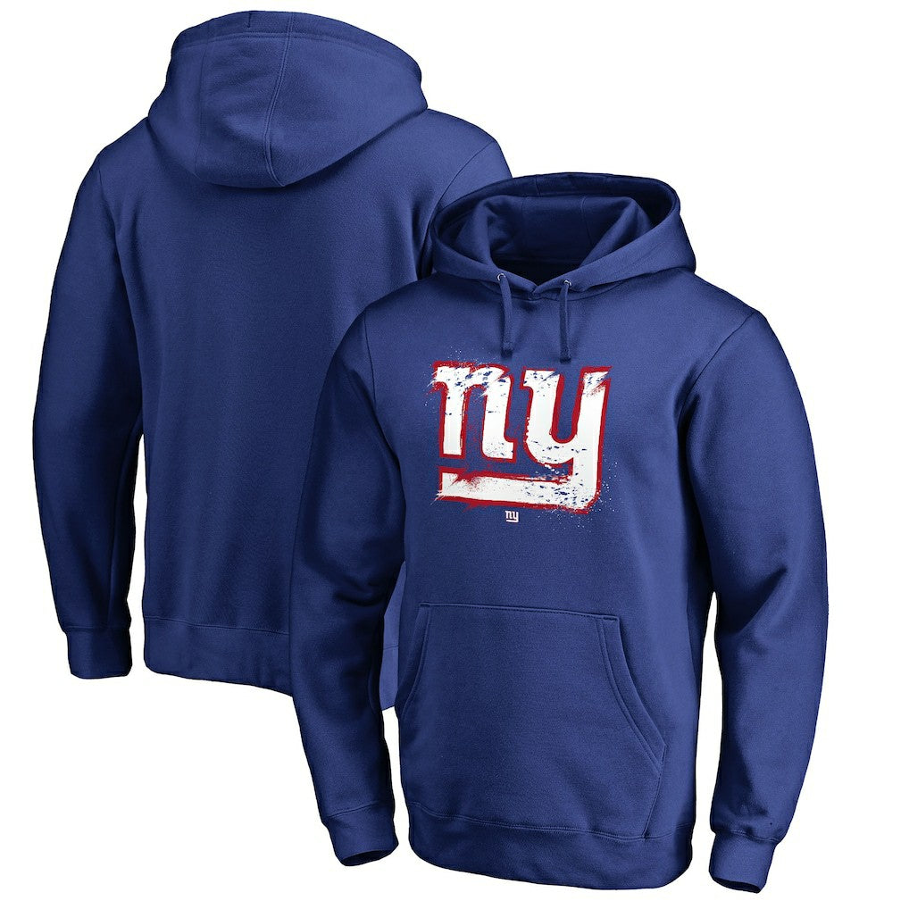 New York Giants Splatter Logo Pullover Hoodie Royal