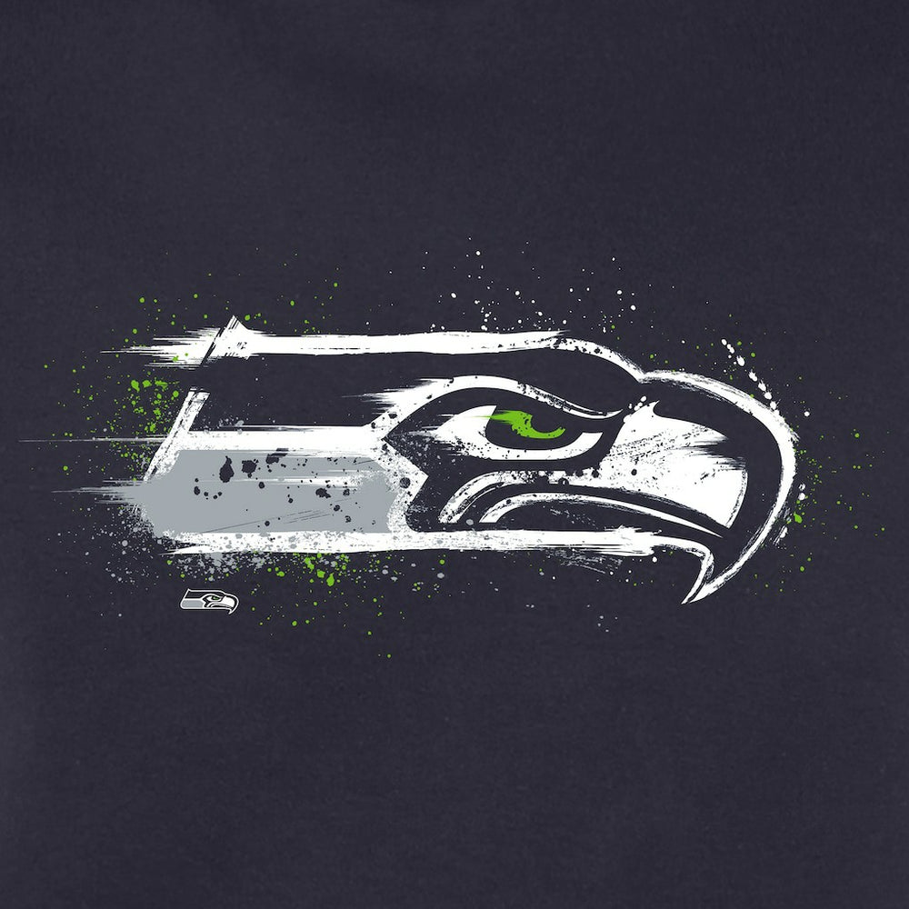 Seattle Seahawks Splatter Logo Pullover Hoodie College Navy