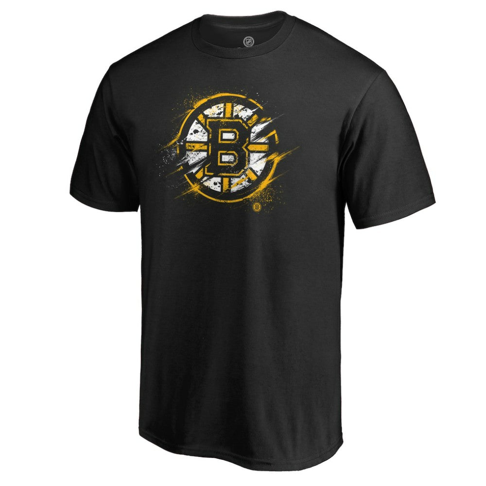 NHL Boston Bruins Splatter Logo T-Shirt - Black