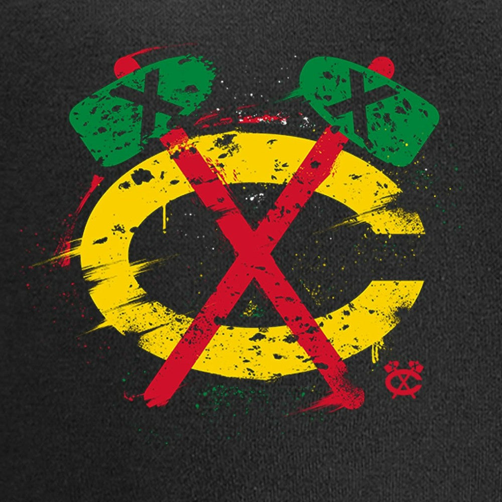 NHL Chicago Blackhawks Splatter Logo T-Shirt - Black