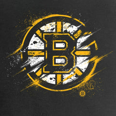 NHL Boston Bruins Women's Splatter Logo V-Neck T-Shirt - Black
