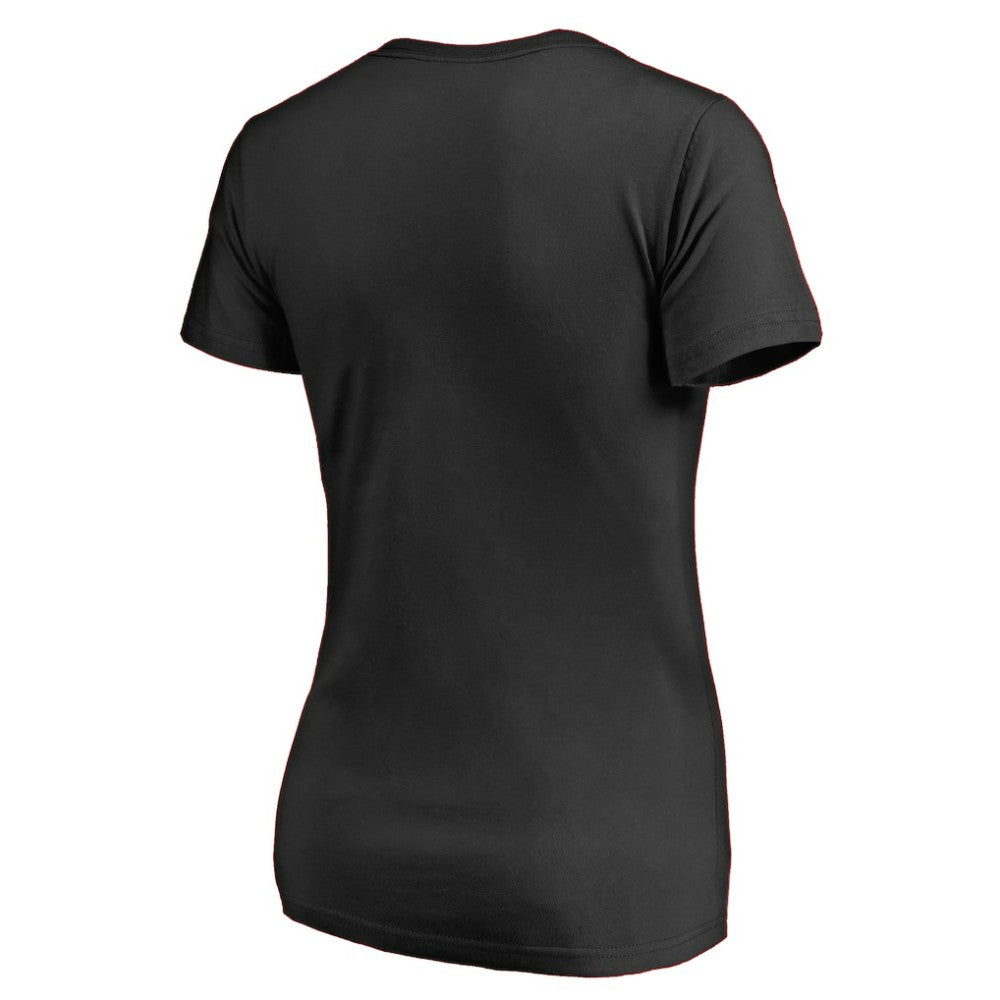 NHL Boston Bruins Women's Splatter Logo V-Neck T-Shirt - Black