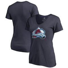 NHL Colorado Avalanche Women's Splatter Logo V-Neck T-Shirt - Navy