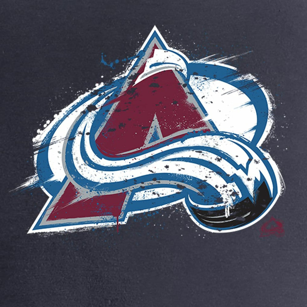 NHL Colorado Avalanche Women's Splatter Logo V-Neck T-Shirt - Navy
