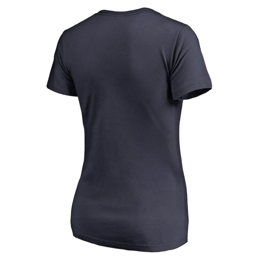 NHL Columbus Blue Jackets Women's Splatter Logo V-Neck T-Shirt - Navy