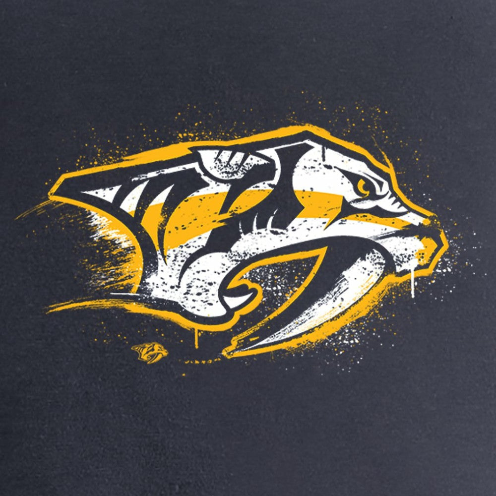 NHL Nashville Predators Women's Splatter Logo V-Neck T-Shirt - Navy