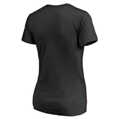 NHL New Jersey Devils Women's Splatter Logo V-Neck T-Shirt - Black