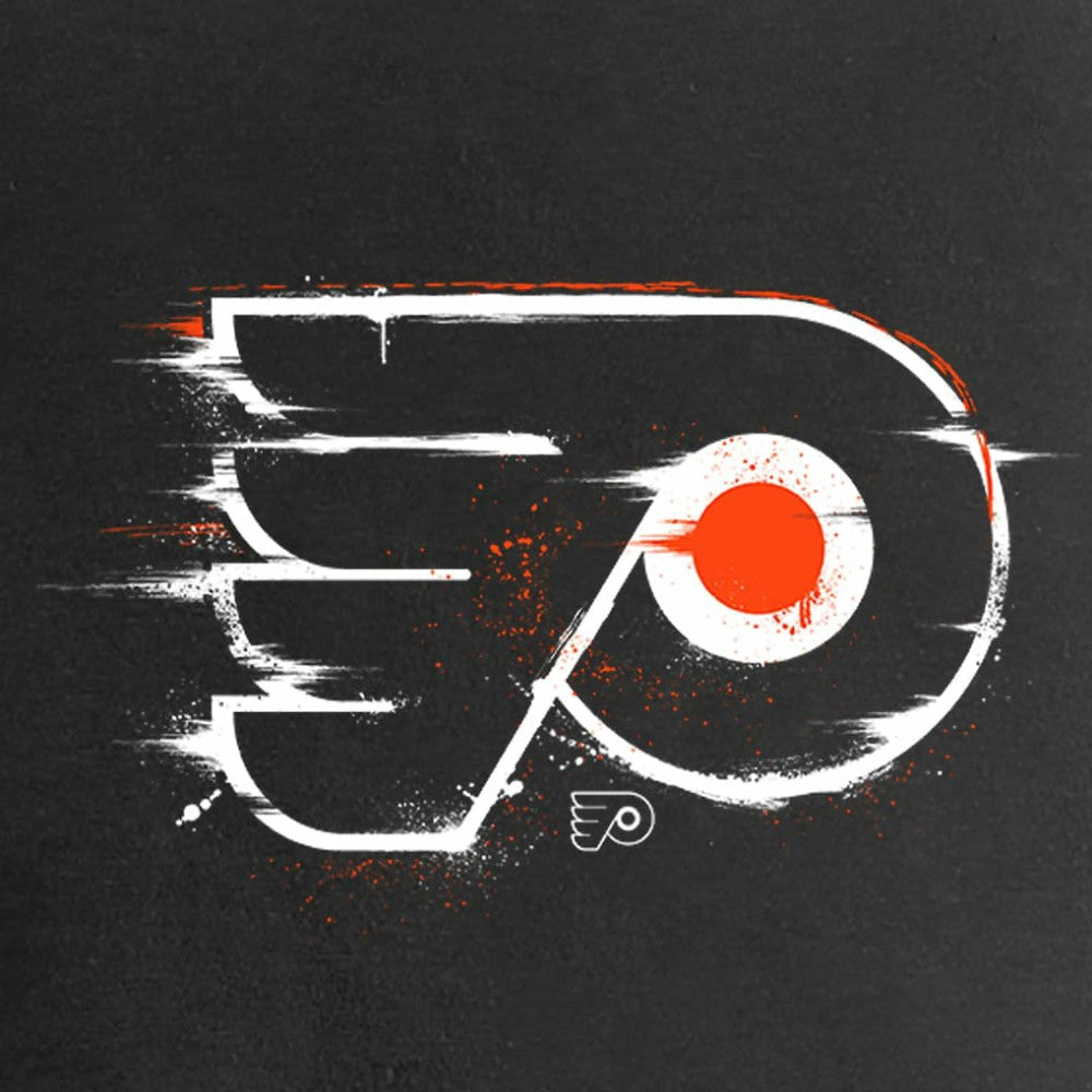 NHL Philadelphia Flyers Women's Splatter Logo V-Neck T-Shirt - Black
