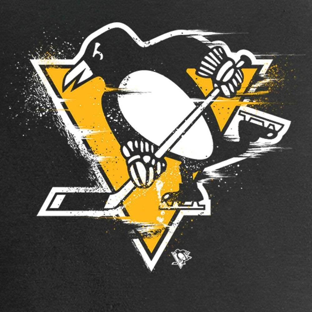 NHL Pittsburgh Penguins Women's Splatter Logo V-Neck T-Shirt - Black