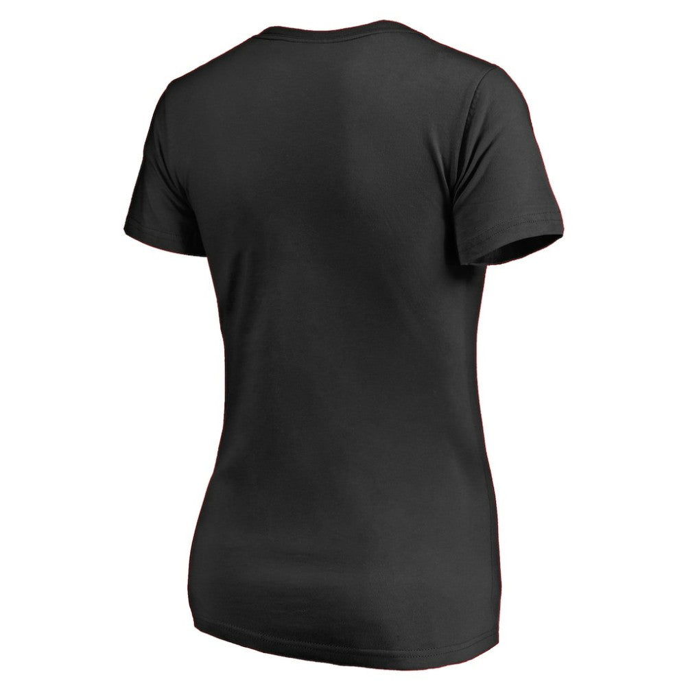 NHL Pittsburgh Penguins Women's Splatter Logo V-Neck T-Shirt - Black