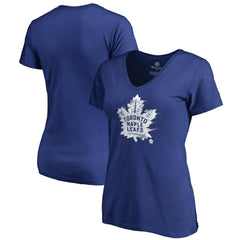 NHL Toronto Maple Leafs Women's Splatter Logo V-Neck T-Shirt - Royal