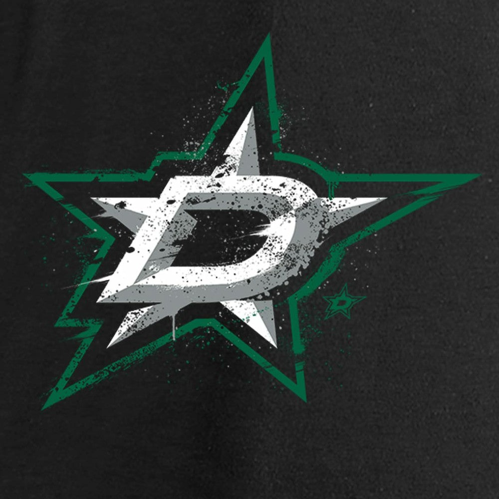 NHL Dallas Stars Women's Splatter Logo V-Neck Long Sleeve T-Shirt - Black
