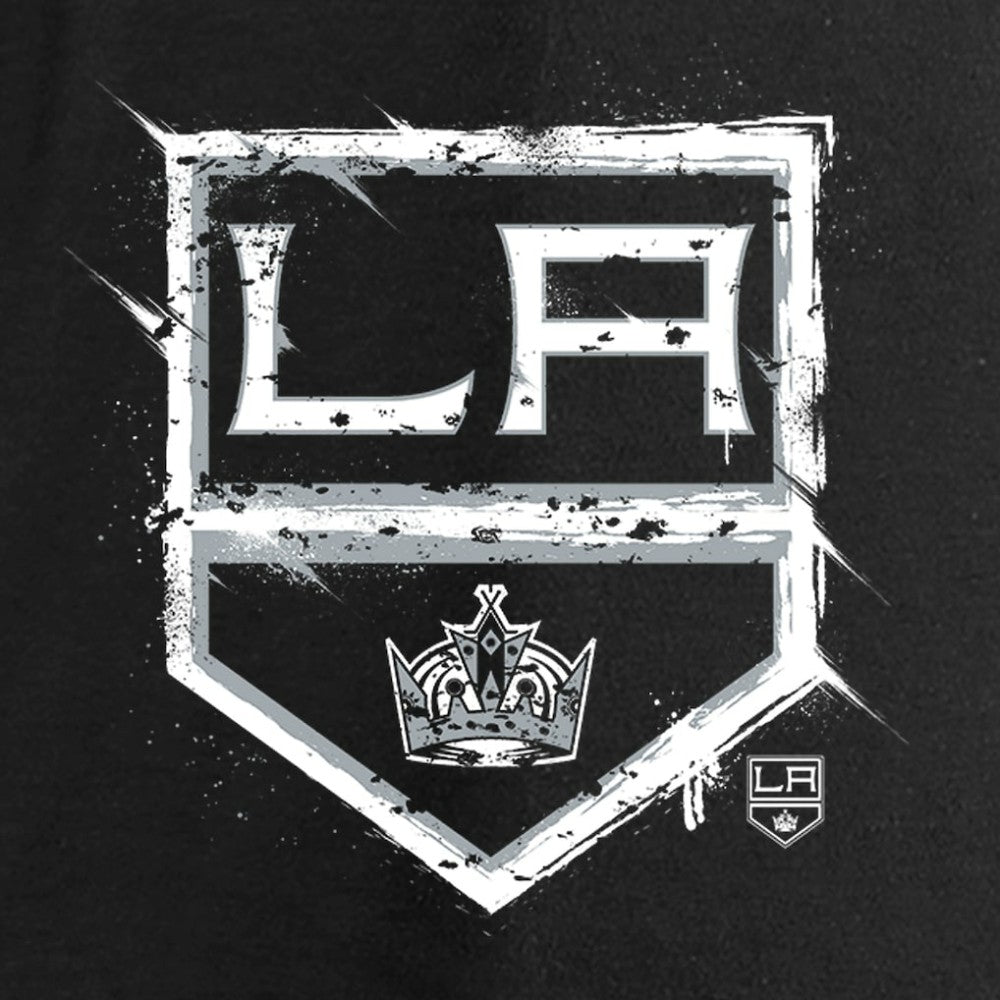 NHL Los Angeles Kings Women's Splatter Logo V-Neck Long Sleeve T-Shirt - Black