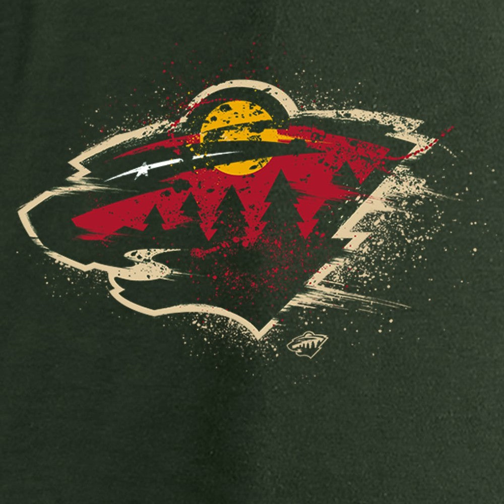 NHL Minnesota Wild Women's Splatter Logo V-Neck Long Sleeve T-Shirt - Green