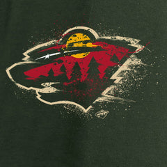 NHL Minnesota Wild Women's Splatter Logo V-Neck Long Sleeve T-Shirt - Green